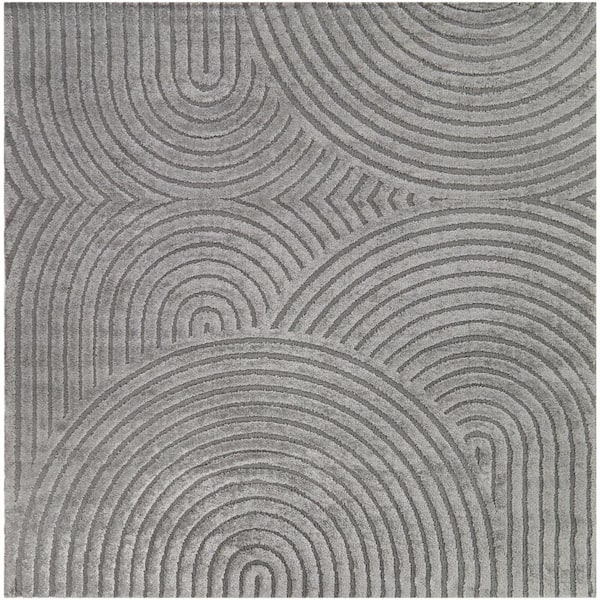 BALTA Caserio Grey 7 ft. x 7 ft. Abstract Square Area Rug