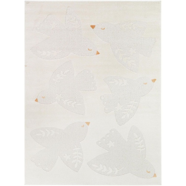 Isabelle White 5 ft. x 7 ft. Youth Animal Area Rug