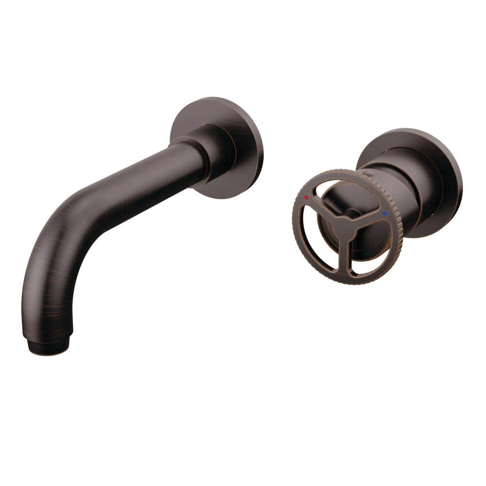 Venetian Bronze Wall Mounted Widespread Bathroom Faucet