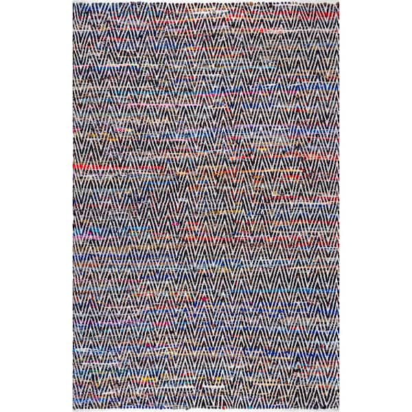 nuLOOM Rochell Hand Woven Chevron Area Rug Indigo 5 ft. x 8 ft. Area Rug