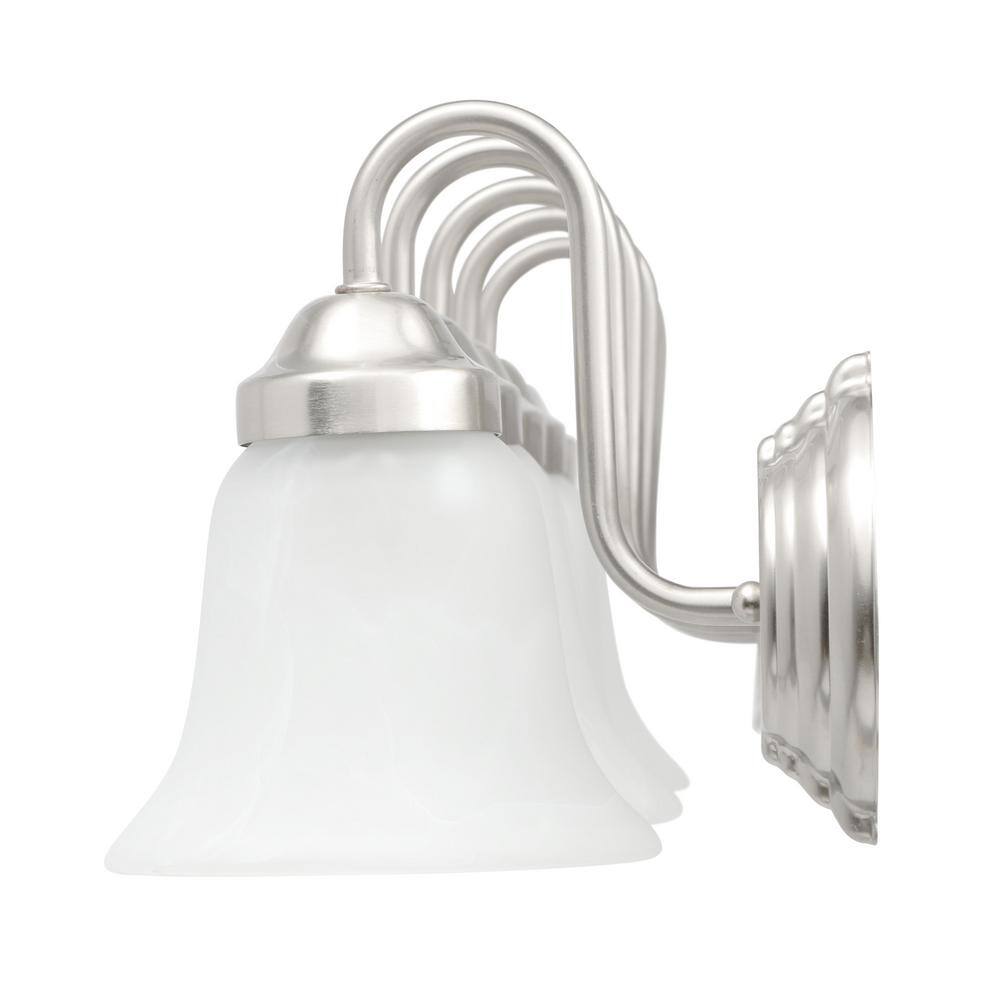 36-Inch Brushed Nickel Alabaster Glass 5-Light Vanity Fixture