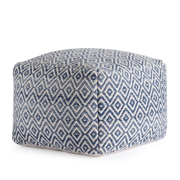 Cherokee Nightlife 22 in. x 22 in. x 16 in. Black and Gray Pouf