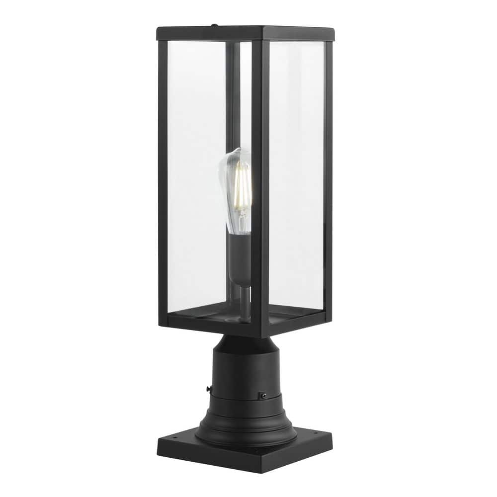 Hampton Bay Hurley Modern 1Light Matte Black Outdoor Post Mount Light