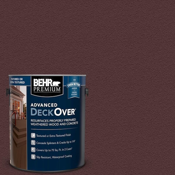 BEHR Premium Advanced DeckOver 1 gal. #SC-106 Bordeaux Textured Solid Color Exterior Wood and Concrete Coating
