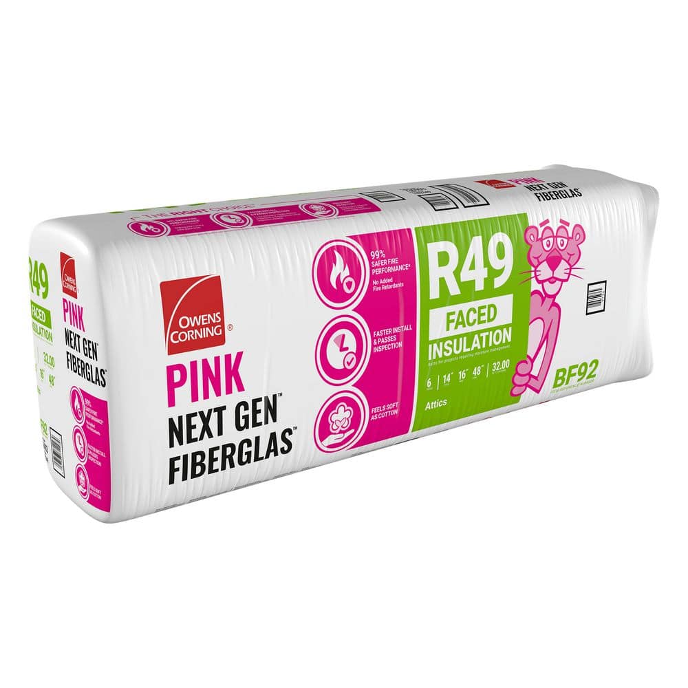 Owens Corning R-49 Kraft Faced Fiberglass Insulation Batt 16 in. x 48 ...