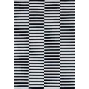 Decatur Striped Black 7 ft. 5 in. x 10 ft. Area Rug