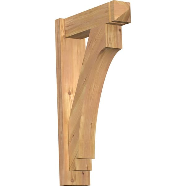 Ekena Millwork 6 in. x 30 in. x 18 in. Western Red Cedar Del Imperial Arts and Crafts Smooth Outlooker