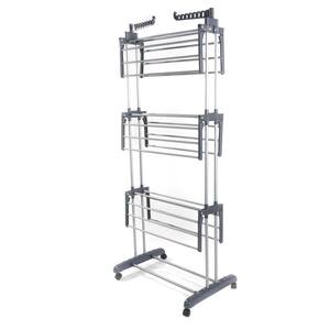 30 in. x 71 in. Aluminum Alloy and Plastic Gray Portable metal Wardrobe metal