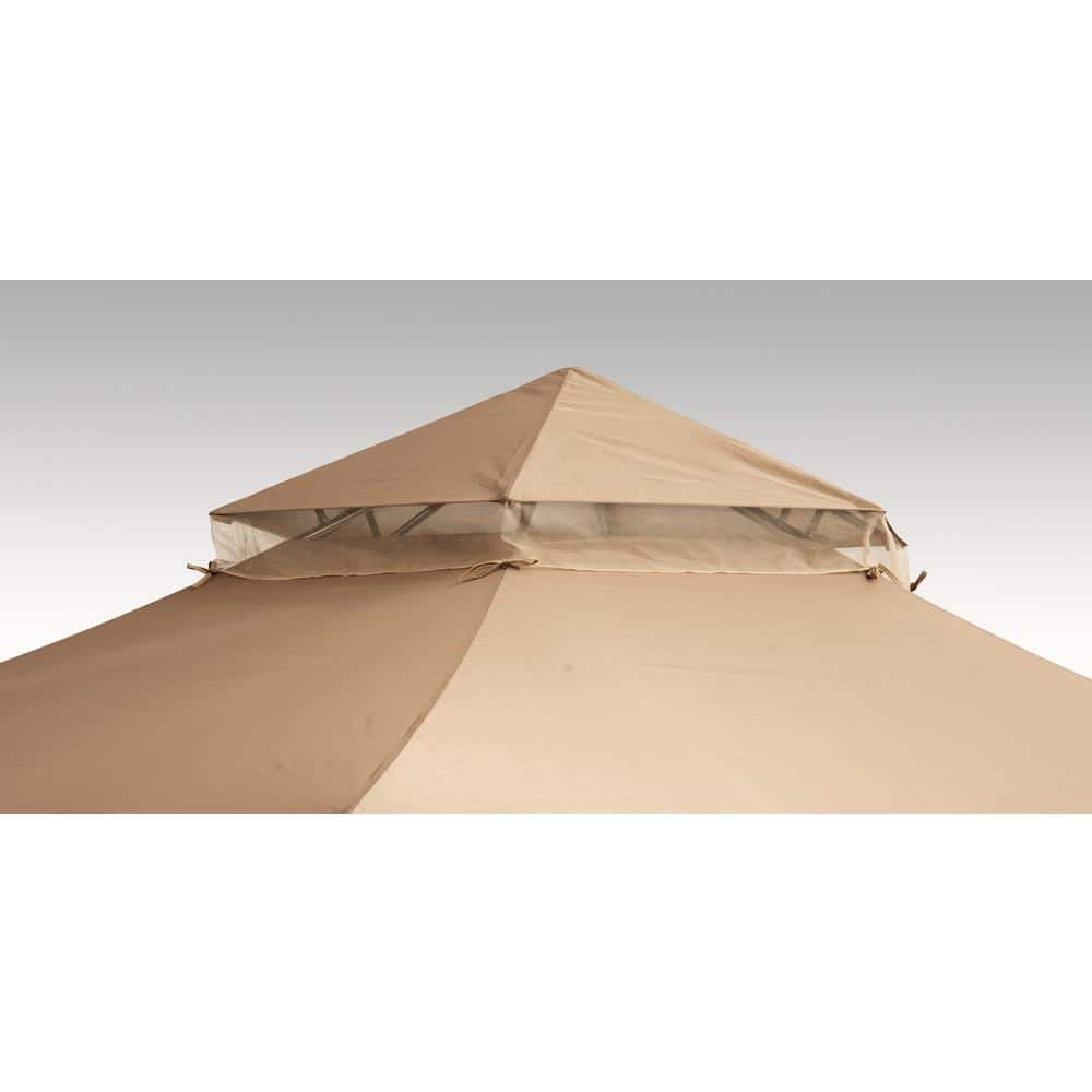 Magnolia 13 ft Brown Steel Frame Outdoor Gazebo