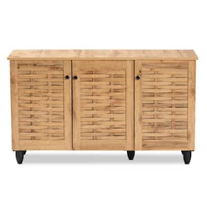 26.3 in. H x 44.88 in. W Brown Wood Shoe Storage Cabinet