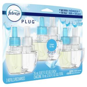 Plug Fade Defy 0.87 oz. Linen and Sky Scent Plug-In Air Freshener Refill (3-Count)