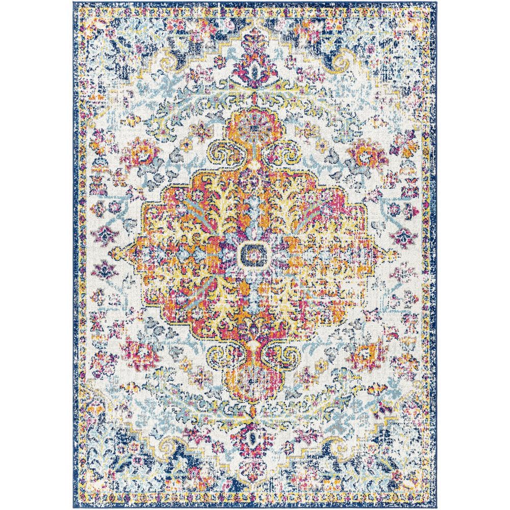 Harput 5'3" x 7'3" Red and Multi-Color Synthetic Area Rug