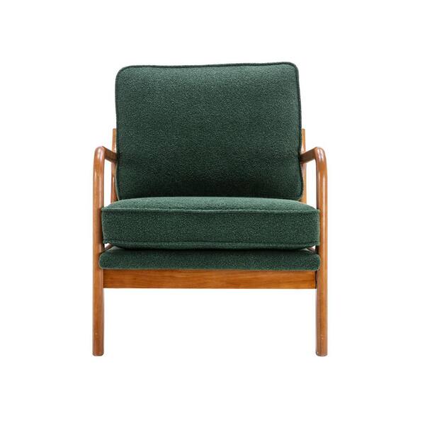 Leisure Emerald Polyester Wood Frame Lounge Chair Arm Chair with Detachable Cushion ZQ W39551249 The Home Depot