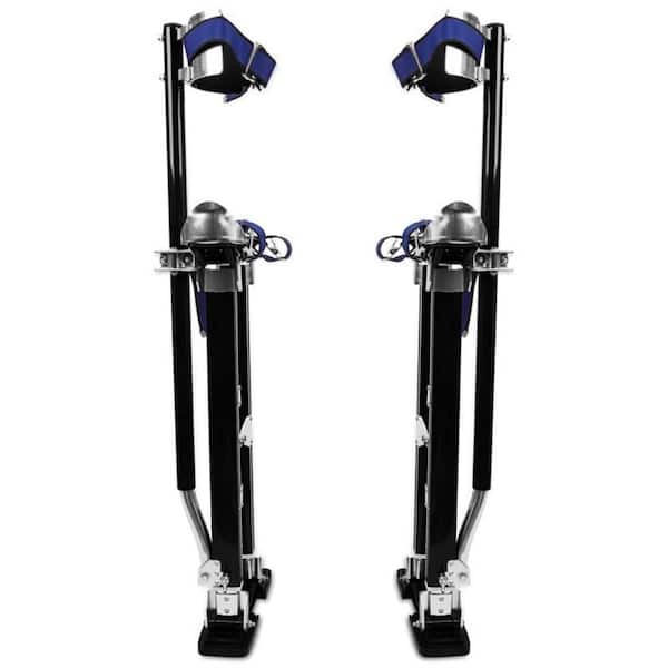 24 in. to 40 in. Drywall Stilts, Walking Taping Aluminum Tool Stilt for Sheetrock Painting and Cleaning, Black