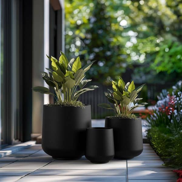 Morrava 15.5, 12, 8.5 in. Dia Charcoal Black Large Tall Round