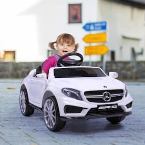 Licensed Mercedes Benz Electric Car 6-Volt Kid Ride On Car with Remote Control and Music, White