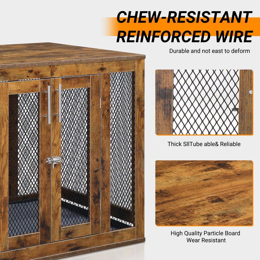 38.6 in. Brown Rectangle MDF End Table - thumbnail 4
