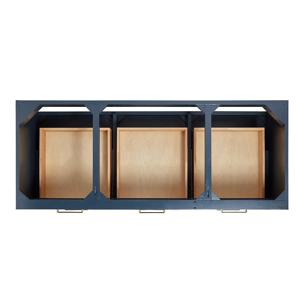 Midnight Blue 54'' Single Wall-Mount Vanity with Gold Handles