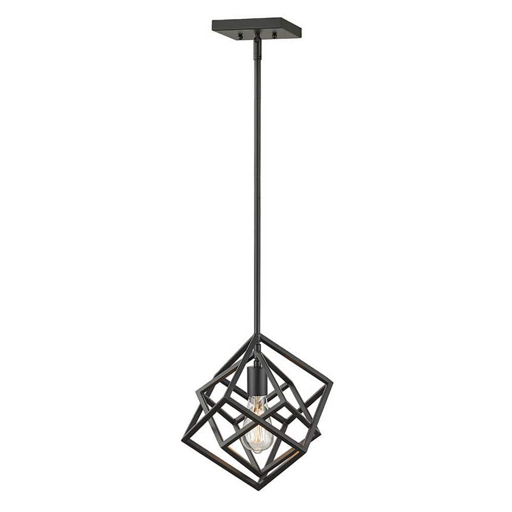 Euclid 12 in. 1-Light Matte Black Mini Pendant Light