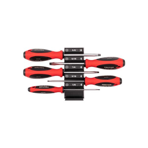Slotted Screwdriver Set with Modular Organizers-4 Inch Shanks, 5-Piece (1/8-3/8 in. )