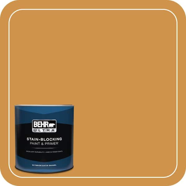 BEHR ULTRA 1 qt. #M260-6 Sweet Mustard Satin Enamel Exterior Paint & Primer