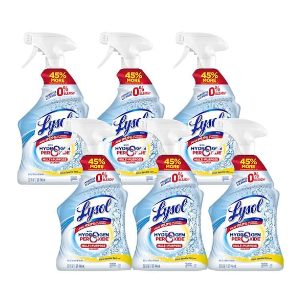 Power and Free 32 oz Hydrogen Peroxide Citrus Sparkle Zest Scent Disinfecting All-Purpose Cleaner Trigger Spray (6-Pack)