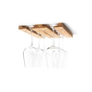 Brown Mounted Under-Cabinet Wooden Wine Glass Holder Rack