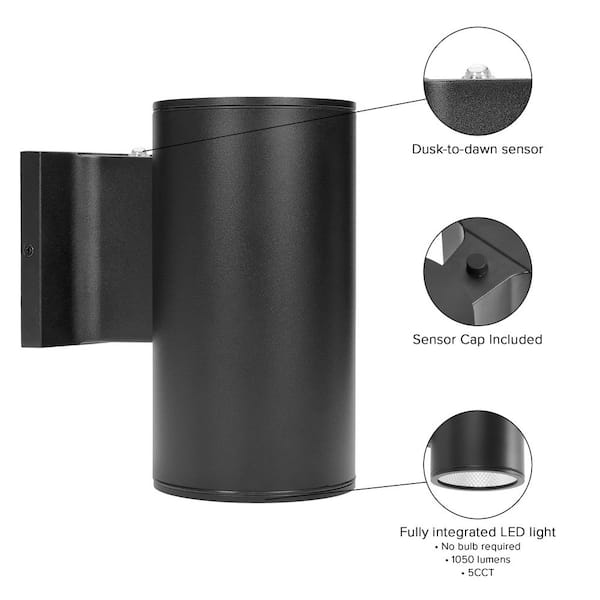 Reviews for Maxxima Black LED Outdoor Wall Cylinder Light with