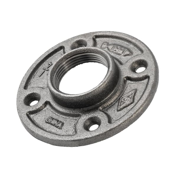 Southland 1-1/4 in. Black Malleable Iron Threaded Floor Flange Fitting