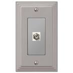 Tiered 1 Gang Coax Metal Wall Plate - Satin Nickel