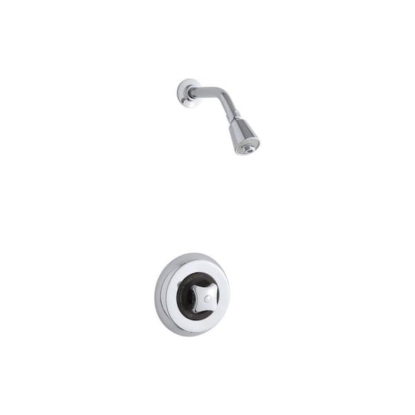 KOHLER Triton 1-Spray Patterns 6.4 in. Wall Mount Fixed Shower Head in Polished Chrome