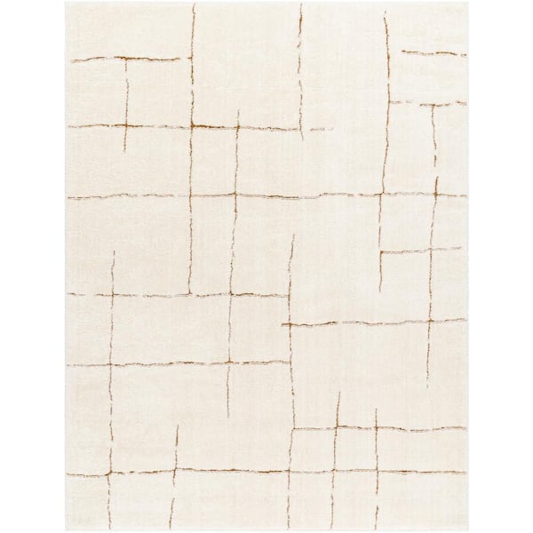 Freud Burnt Orange/Cream 7 ft. x 9 ft. Geometric Indoor Area Rug