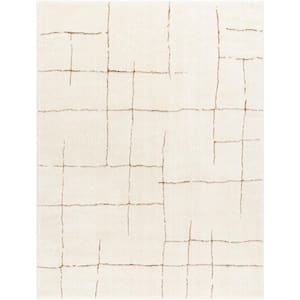 Freud Burnt Orange/Cream 8 ft. x 10 ft. Geometric Indoor Area Rug