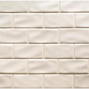 Antique White 3 in. x 6 in. Glossy Ceramic Subway Wall Tile (1 sq. ft./Case)