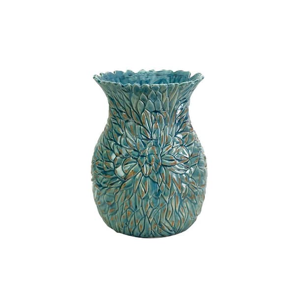 Filament Design Lenor 12.25 in. Ceramic Decorative Vase in Aqua