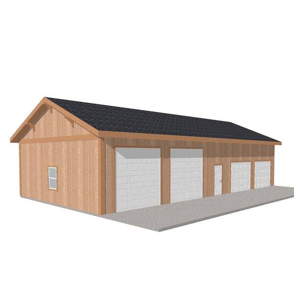 Barn Pros Workshop 60 ft. x 30 ft. Engineered Permit-Ready Wood Garage Package (Installation Not Included)