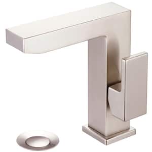 Mod Single Hole Single-Handle Bathroom Faucet in Brushed Nickel with Side Handle