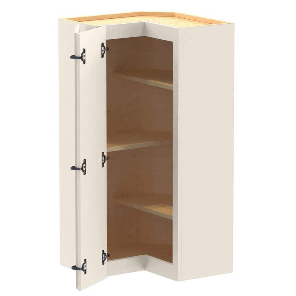 Newport 21 in. W x 12 in. D x 42 in. H Assembled Plywood Corner Wall Kitchen Cabinet in Blended Cream with Shelves price history on PriceWatchPro