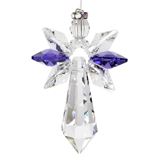WOODSTOCK CHIMES Woodstock Rainbow Makers, Crystal Guardian Angel, Large 2 in. Amethyst Crystal Suncatcher CALAT