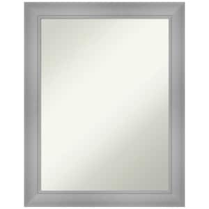 Flair Polished Nickel 22 in. H x 28 in. W Framed Non-Beveled Bathroom Vanity Mirror in Silver