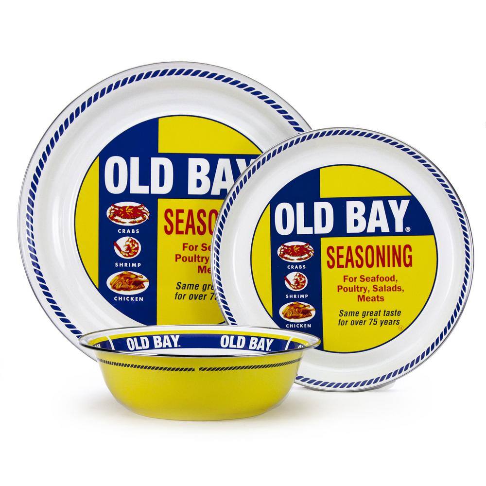 Yellow and Blue Ceramic 4 Qt Serving Bowl