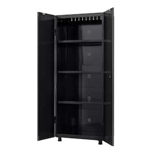 Ready-to-Assemble 24-Gauge Steel Freestanding Garage Cabinet in Black (30.5 in. W x 72 in. H x 18.3 in. D)