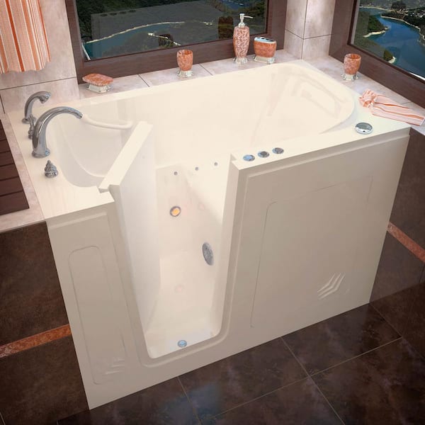 HD Series 30 in. x 54 in. Left Drain Quick Fill Walk-In Air Tub in Biscuit
