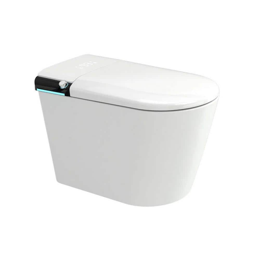 1.28 GPF White Single Flush Elongated Bidet Smart Toilet with Auto Sensor F