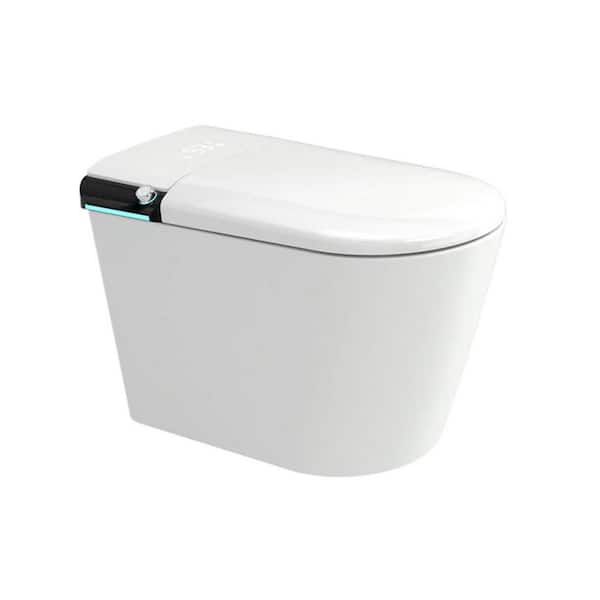 1.28 GPF White Single Flush Elongated Bidet Smart Toilet with Auto Sensor Flush Digital Display Night Light & Self-Clean