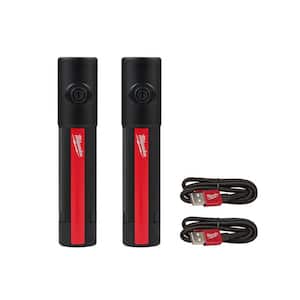 500 Lumens EDC Everyday Carry Internal Rechargeable Flashlight with Magnet (2-Pack)