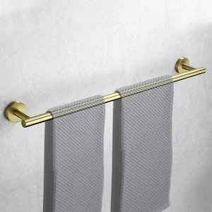 Bathroom 24 in. Wall Mounted Towel Bar Rustproof Towel Rack in Gold