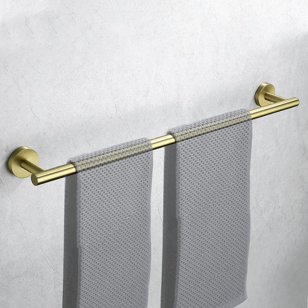 ATKING Bathroom 24 in. Wall Mounted Towel Bar Rustproof Towel Rack in Gold