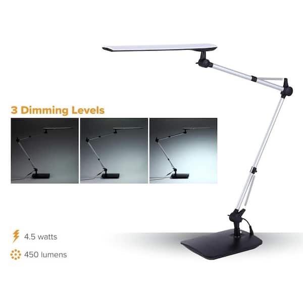 Bostitch 45 in. Magnifying White Desk Lamp with Clamp Mount