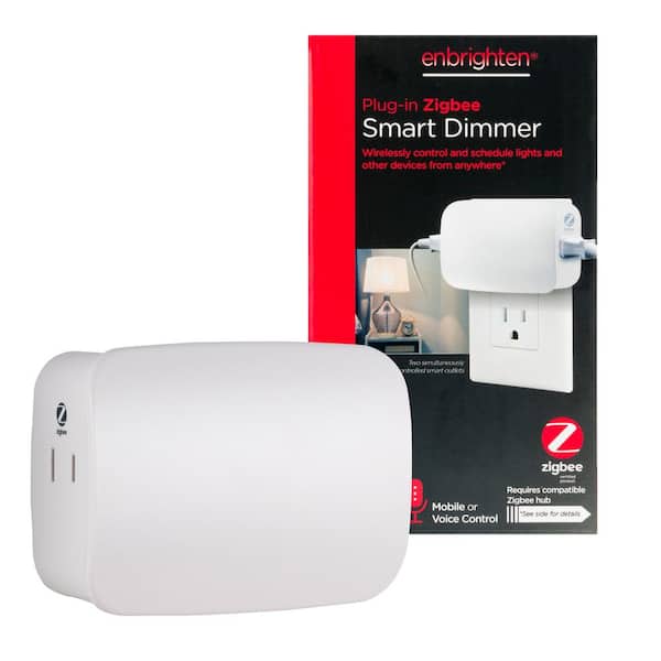 Enbrighten Zigbee 120-Volts Smart Dimmer Dual Controlled Plug-In, White
